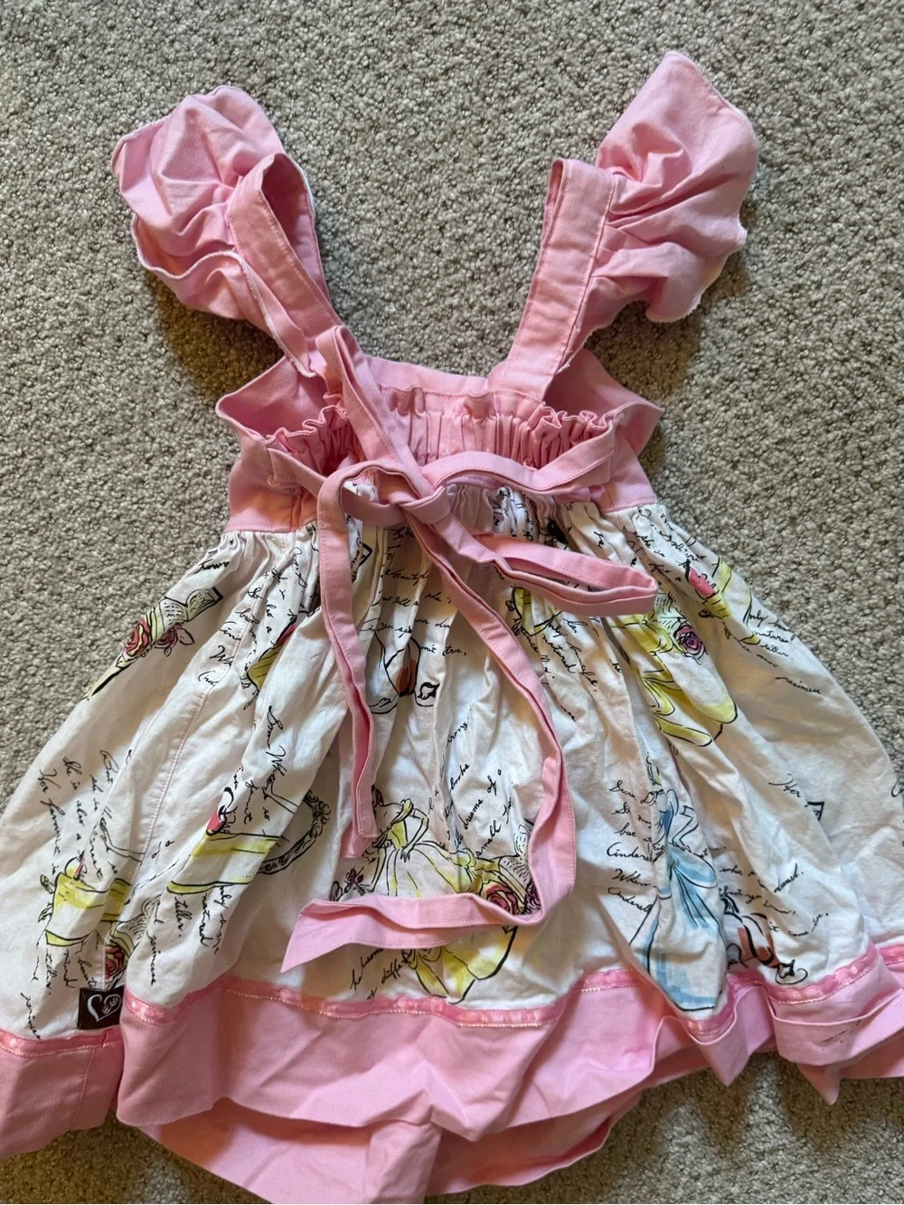 Custom Pink Ruffle Sleeve Disney Princess Sundress